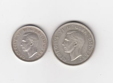 G.B.1944 &1945. 1/-,& 2/-, 50% Silver Coins ( no.439)