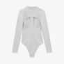 Zara Back Cut Out Neoprene Effect Bodysuit Image 3
