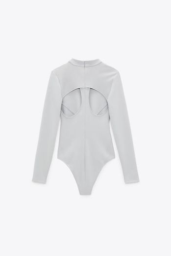 Zara Back Cut Out Neoprene Effect Bodysuit