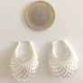 Sterling silver lattice caged drop pendant earrings Image 2