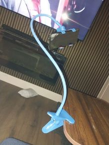 1 Gooseneck Phone Holder with Flexible Arm 360 Swivel Long Arm Clip Phone Holder