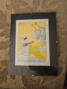 Bestie Framed Card Under Glass. 1995 In Good Condition.  See Photos For Same.