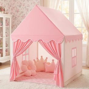 Kid Tent with Lights - Kids Play Tents for Toddlers Kids Tents Indoor Playhouse - Princess Tent for Girls Toy House Gift (Pink Play Tent)