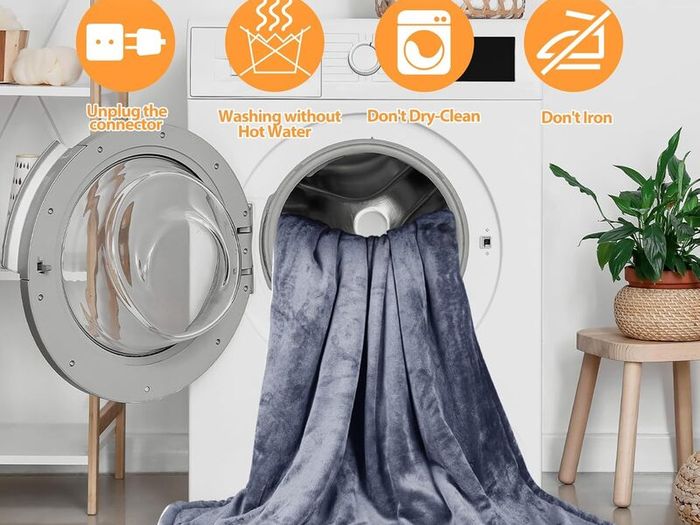 Heated Blanket Electric Throw 160x130CM, 10 Levels &1-9H Timer Auto-Off, Machine Washable, Soft Flannel Sherpa Full Body Warming, Sofa Bed Office Use, Heating Blanket