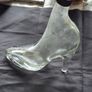 Beautiful Old Unique Glass Lady High Heel Shoe Shaped Decanter Bottle Postage Available, Add a touch of vintage charm to your vanity or collection with this unique glass lady high heel shoe-shaped decanter/bottle Image 3
