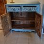 Turquoise blue ornate carved dresser Image 3