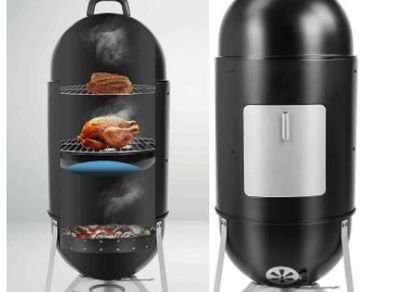 BRAND NEW BBQ Smoke Oven Outdoor Barbecue Grill W/Hanging Rack, Hooks, Grill,Thermometer,Cover