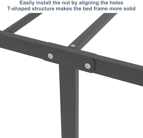 King Metal Bed Frame with Large Storage Space,Black Modern Style Metal Bed Frame,Durable Steel Construction and Easy Assembly 150x200cm