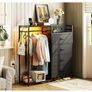 Chest of Drawers Bedroom with Hanging Rail, Built-in LED Lighting and Power Socket Image 2