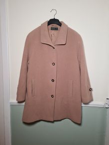 womens BLARNEY WOOLEN MILLS wool cashmere coat 3/4 lenght jacket brown tan camel Size UK 18 EU 44