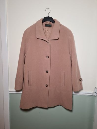 womens BLARNEY WOOLEN MILLS wool cashmere coat 3/4 lenght jacket brown tan camel Size UK 18 EU 44