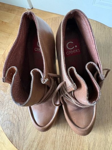 Creeks Brown leather ankle boots with heels 36/3