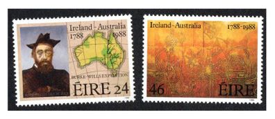 1988 Ireland Australian Bicentennial (Robert Burke and Map & "Eureka Stockade" Commemorative Stamps Mint Never Hinged (MNH)