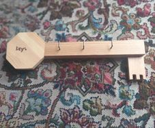 Wooden Key-Shaped Key Hanger