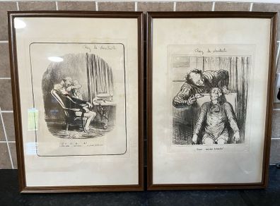 Vintage 'At The Dentist's' by Honore Daumier Framed Prints