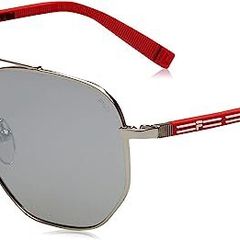 FILA Unisex SFI096 Sunglasses, Total Shiny Palladium, Mirrored 54