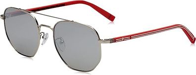 FILA Unisex SFI096 Sunglasses, Total Shiny Palladium, Mirrored 54