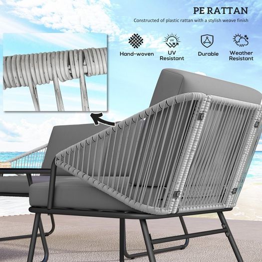 4 Piece Rattan Garden Furniture Set