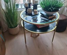 Side table - glass & marble