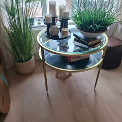 Side table - glass & marble