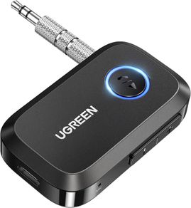 Aux Bluetooth 5.4 Adapter for Car, Bluetooth Receiver for Car/Home Stereo/Speaker/Wired Headphones, Handsfree Call, Dual Device Connection, 15 Hour Playtime