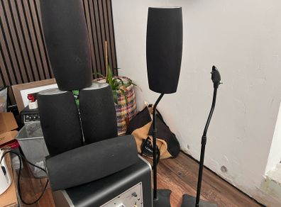 JBL surround speakers, sub woofer and stands