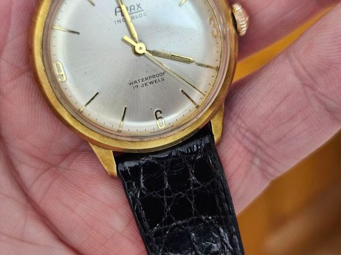 Vintage Swiss Made Ajax Incabloc Swiss Watch Gold Plated 1960s