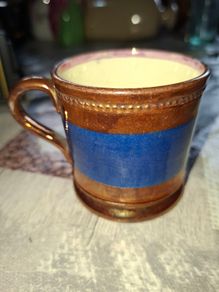Antique 19th-Century English Copper Luster Child's Mug Postage Available or Collection