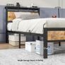 3ft Single Bed Frame with Wooden Storage Headboard, Black Metal Platform, No Box Spring Needed, Noise Free, Reinforced Strong Support Leg,Easy Assembly Image 5
