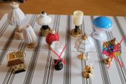 Dolls house lamps and candles