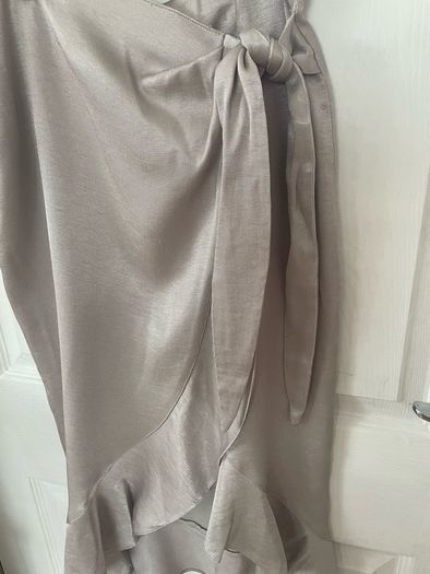 River Island Midi wrap skirt silver