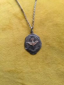 Vintage Confirmation medal/chain&pouch