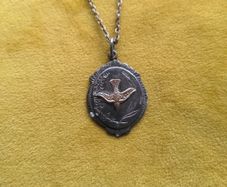 Vintage Confirmation medal/chain&pouch