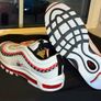 Nike Air Max White, Red & Black Sneakers Image 2