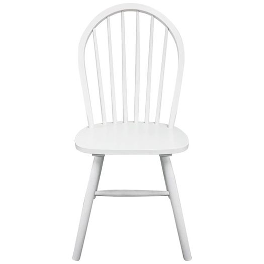 Dining Chairs 4 pcs White Solid Rubber Wood