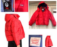 Levi's bubble down puffer jacket red chic gorgeous ethically produced