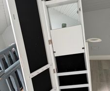 Stand alone mirror with storage