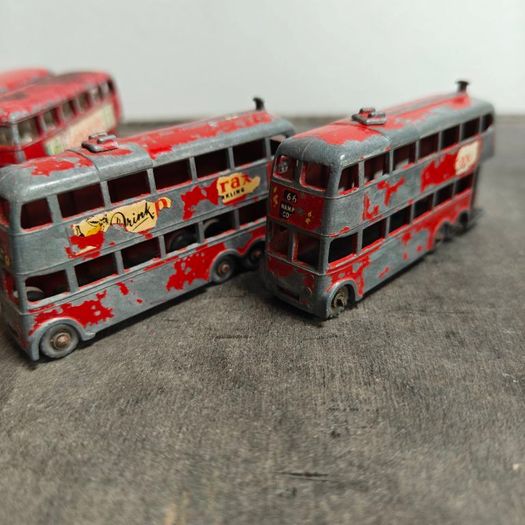 6 x old Matchbox Lesney Playworn London Routemaster and Trolley buses
