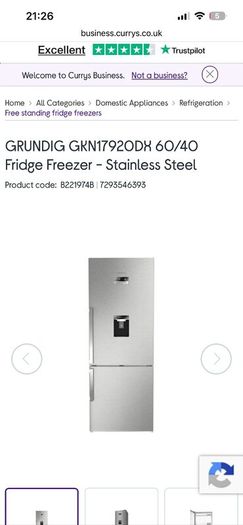 Grundig fridge freezer with water dispenser