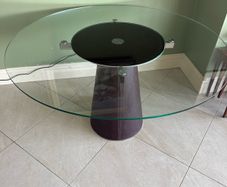 glass dining table.