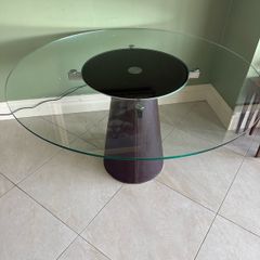 glass dining table.