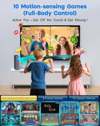 Motion Gaming Console for Kids: Educational AR Learning Games (28+) for Ages 4+ Boys & Girls - Boost Coordination Fitness & STEM Skills Motion-Sensing Video Game System