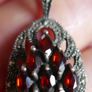 Vintage Beautiful Sterling Silver 925 Pendant With Garnet & Marcasite 18"  Chaine 10,7g Image 10