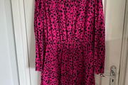 NWOT NEXT ladies shocking pink animal print dress size 14