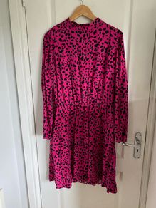 NWOT NEXT ladies shocking pink animal print dress size 14