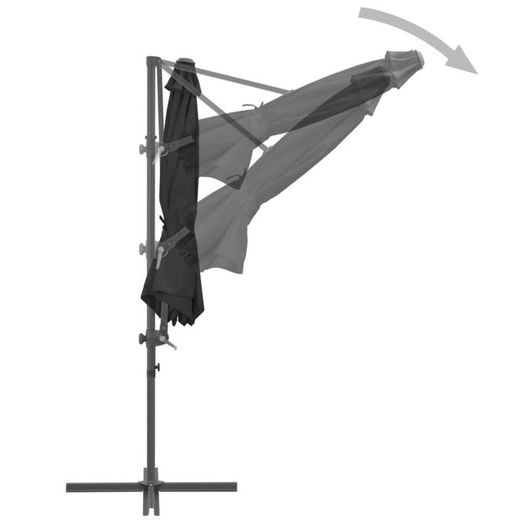Outdoor Umbrella with Portable Base Anthracite/Base Green