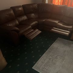 Leather Lshaped couch