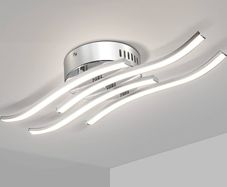 NEW SALE | LED Ceiling Light, Modern Ceiling Design Curved Ceiling Lights, 24W LED Light Fitting with 4 Built-in LED Boards Natural White 4000K for Living Room, Bedroom, Kitchen, Hallway and Office