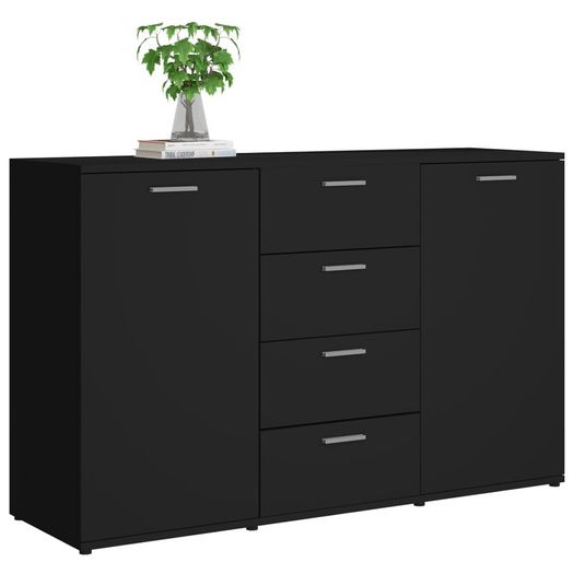 Sideboard Black 120x35,5x75 cm Chipboard