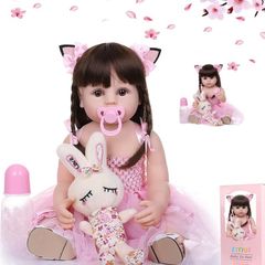 Simulation 22 Inch 55cm Reborn Baby Dolls Soft Vinyl Silicone Lifelike Reborn Babies Blue Eyes Reborn Dolls Reborn Toddler Girl Boy Toy Gift (FREE POSTAGE)